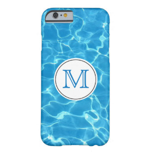 Sparkling Blue Swimming Pool Blue Water Monogram Barely There iPhone 6 Case