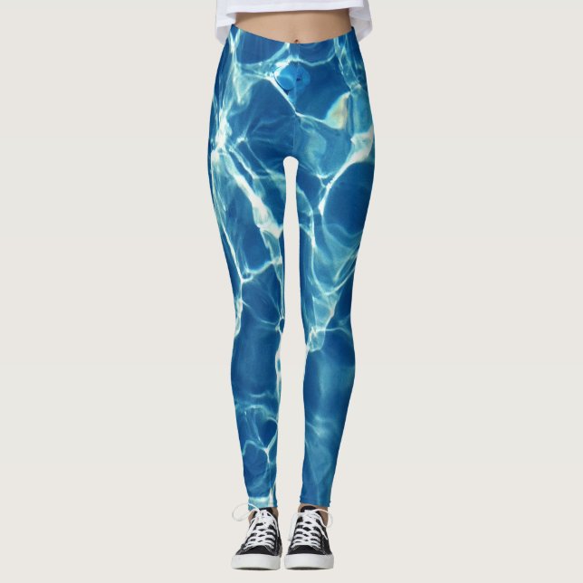 Sparkling Blue Water Leggings (Front)
