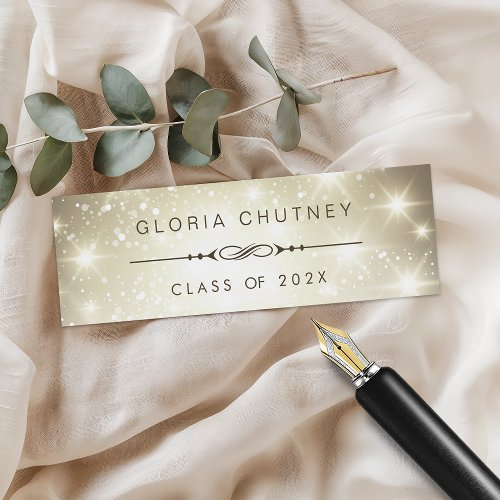 Sparkling Bokeh Personal Graduation Name Card Double-Sided Mini Business Cards (Pack Of 20)