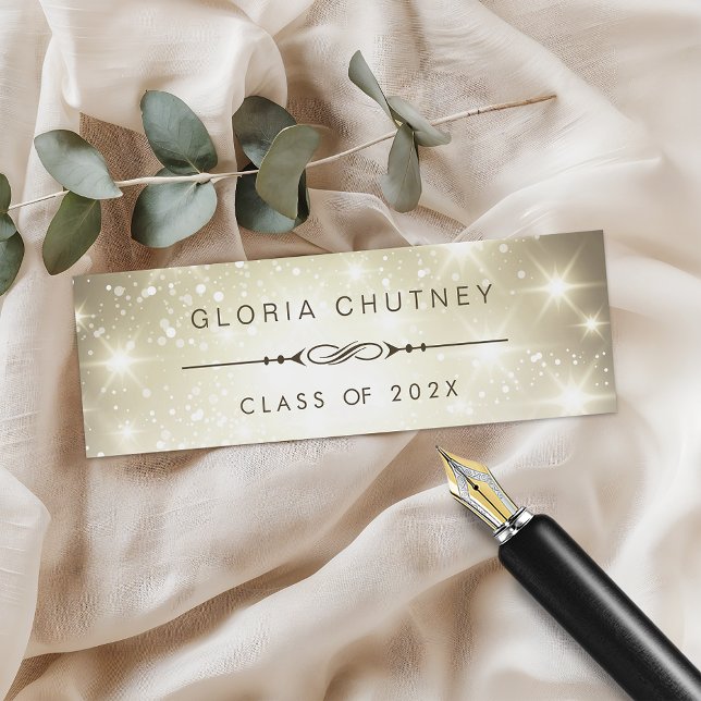 Sparkling Bokeh Personal Graduation Name Card (Creator Uploaded)