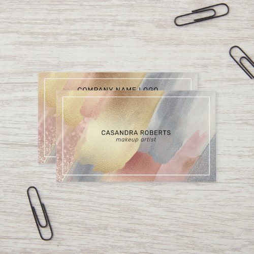 Sparkling brushstrokes composition 2 business card