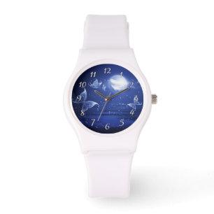 Sparkling Butterflies Luna moths fly by moon light Watch