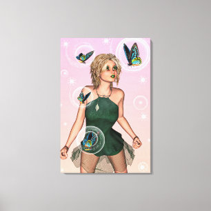 Sparkling Butterfly Fairy Fantasy Art Canvas Print