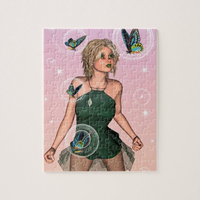 Sparkling Butterfly Fairy Fantasy Art Jigsaw Puzzle (Vertical)