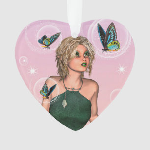 Sparkling Butterfly Fairy Fantasy Art Ornament
