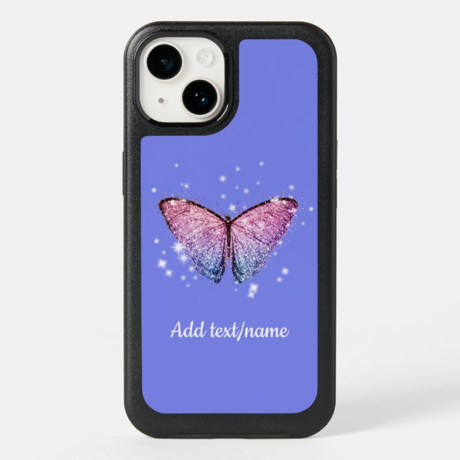 Sparkling Butterfly Template, personalize, Otterbox iPhone Case (Back)