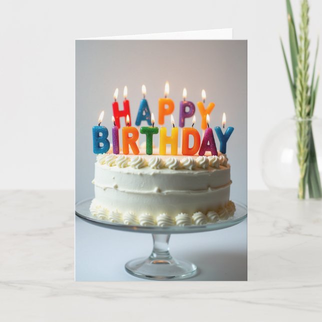 Sparkling Candle Birthday Card (Front)