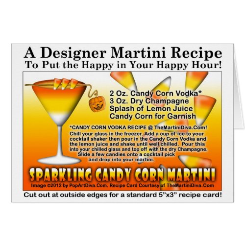 Sparkling Candy Corn Martini Recipe Greeting Card