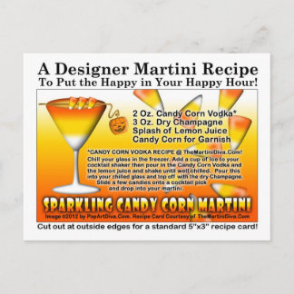 Sparkling Candy Corn Martini Recipe Postcard