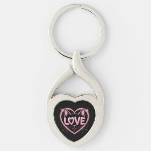 Sparkling Cat Love Keychain