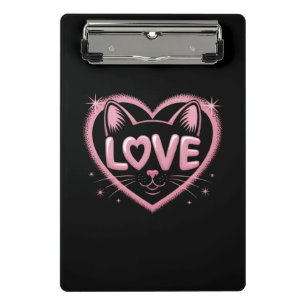 Sparkling Cat Love Mini Clipboard