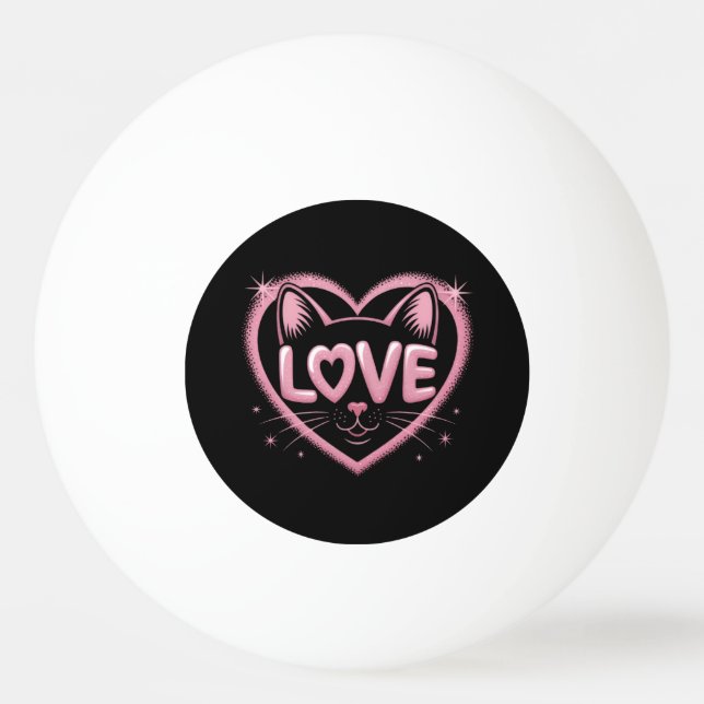 Sparkling Cat Love Ping Pong Ball (Front)
