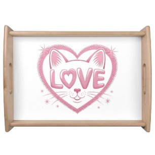 Sparkling Cat Love Serving Tray