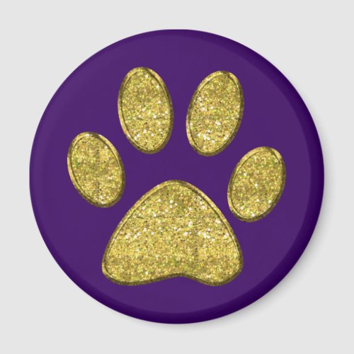 sparkling cat paw pring _ gold magnet