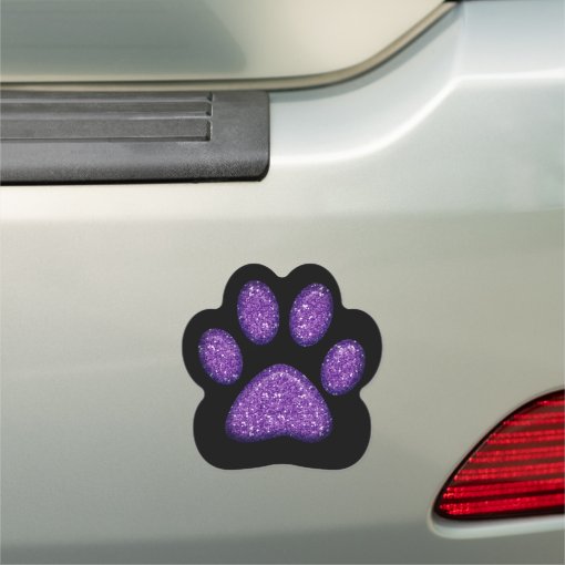 sparkling cat paw print car magnet | Zazzle