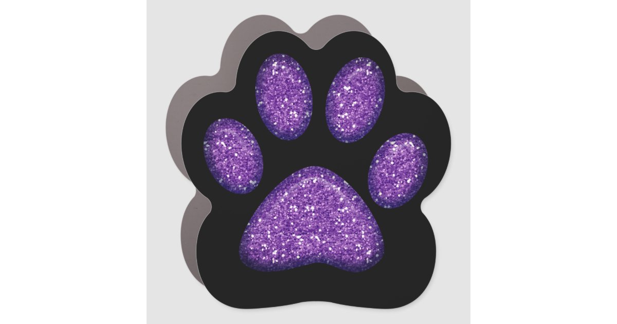 sparkling cat paw print car Zazzle