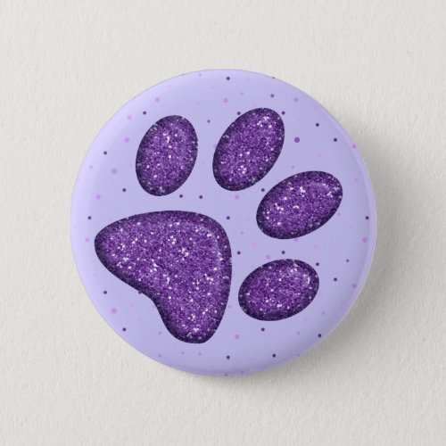 sparkling cat paw print _ purple button