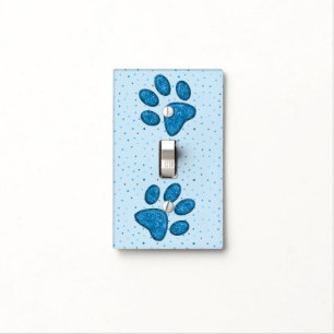 sparkling cat paw print - sky light switch cover