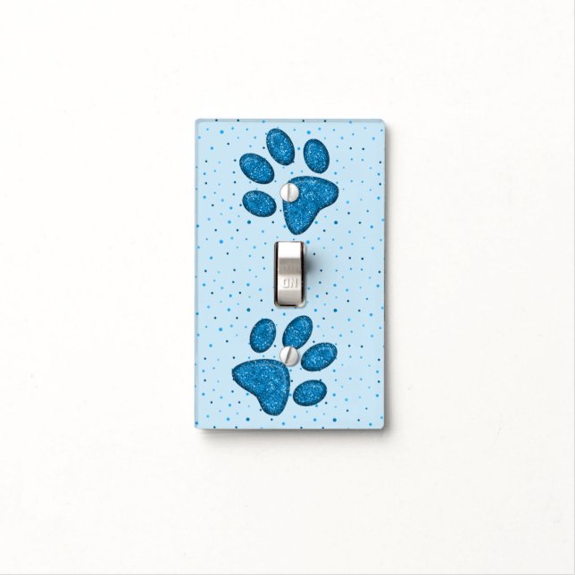 sparkling cat paw print - sky light switch cover (In Situ)