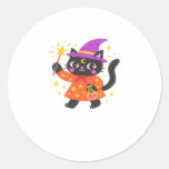 Sparkling Celestial Kitty Witch Classic T-Shirt Classic Round Sticker