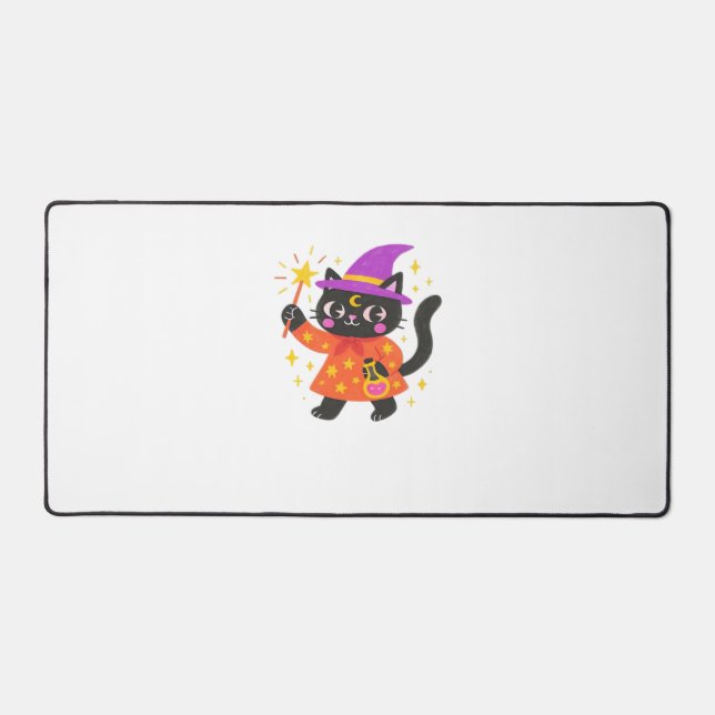 Sparkling Celestial Kitty Witch Classic T-Shirt Desk Mat (Front)