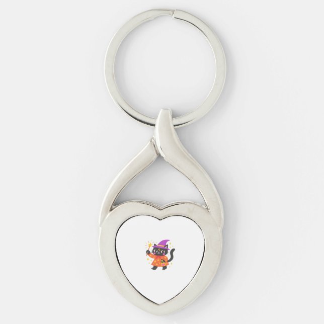 Sparkling Celestial Kitty Witch Classic T-Shirt Keychain (Front)
