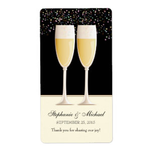 Sparkling Champagne Wedding Favor Wine Labels