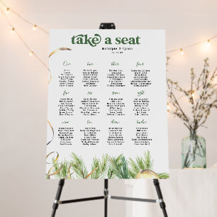 Sparkling Cheer Greenery Wedding Table Seating Foam Board
