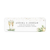 Sparkling Cheer | Winter Greenery Wedding Address Label (Front)