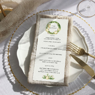 Sparkling Cheer Winter Greenery Wedding Menu