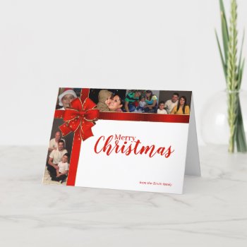 Sparkling Christmas Bow Holiday Photo Card by CreativeCardDesign at Zazzle