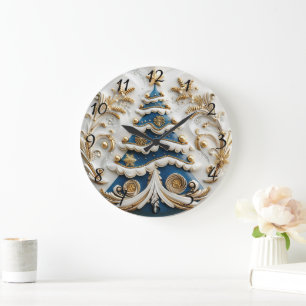 Sparkling Christmas clock with tree.