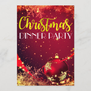 Sparkling Christmas Dinner Party Invite