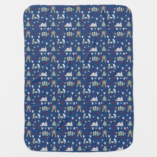 Sparkling Christmas in Midnight Blue Baby Blanket