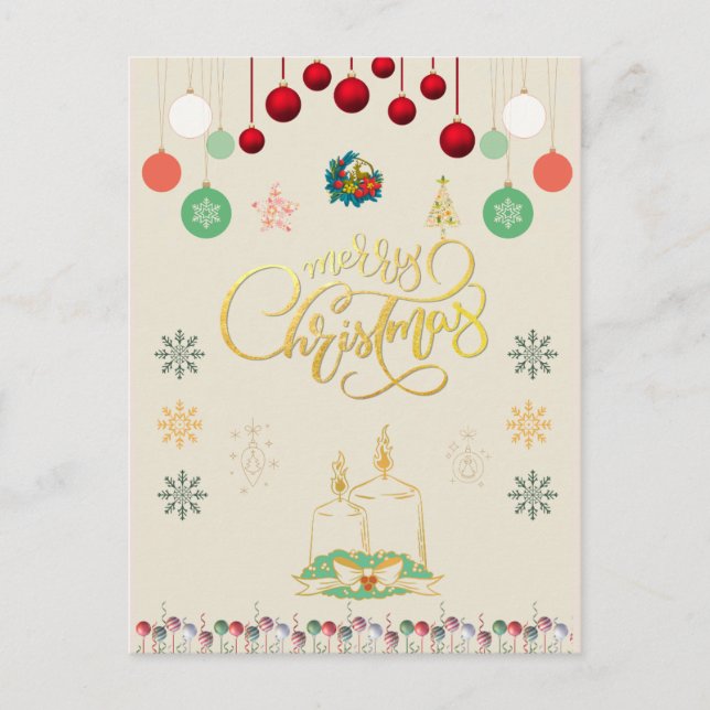 Sparkling Christmas Ornament Card (Front)
