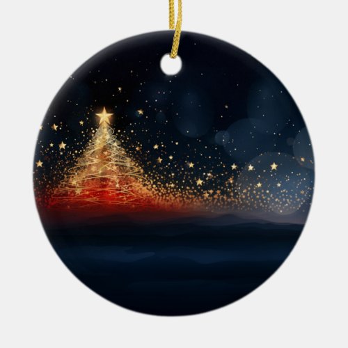 Sparkling Christmas Tree 7  Ceramic Ornament