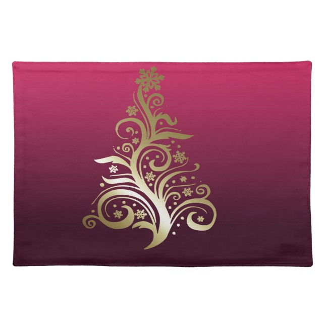 Sparkling Christmas tree Cloth Placemat (Front)