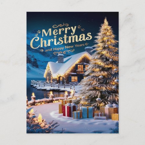 Sparkling Christmas Tree Delights Postcard