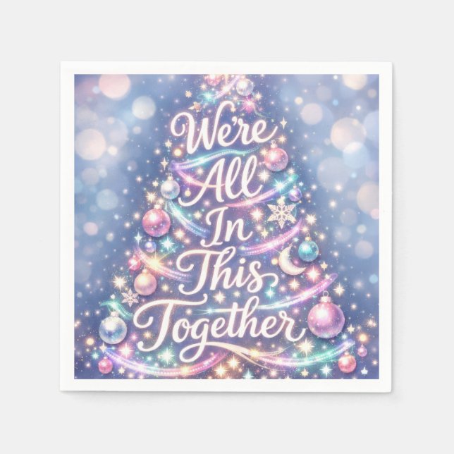 Sparkling Christmas Tree with Text Napkins (Front)