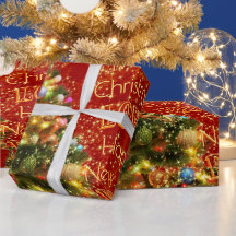Sparkling Christmas Tree Wrapping Paper