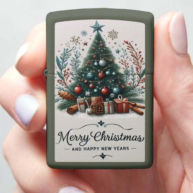 Sparkling Christmas Wishes Zippo Lighter (In Hand)
