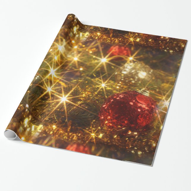 Sparkling Christmas Wrapping Paper (Unrolled)
