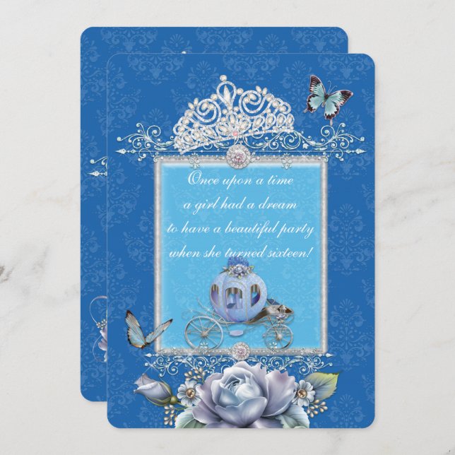 Sparkling Cinderella Style Party Invitations (Front/Back)