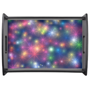 Sparkling Colorful Party Lights Serving Tray