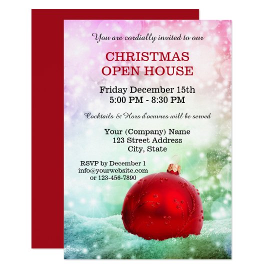 sparkling company holidays open house invitation zazzle com holiday open house invitations