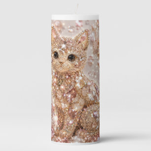 Sparkling Crystal Cute Cat Aesthetic Coffee Mug Pillar Candle