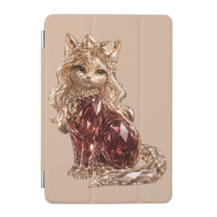 Sparkling Crystal Cute Cat Golden Pink iPad Mini Cover