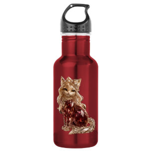 Sparkling Crystal Cute Cat Luxury Stainless Steel Water Bottle
