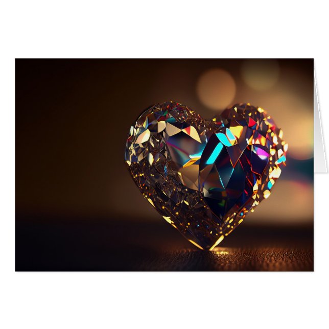 Sparkling Crystal Heart Cards (Front Horizontal)