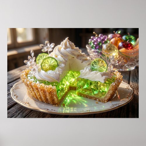 Sparkling Crystal Key Lime Pie Dessert Art Poster
